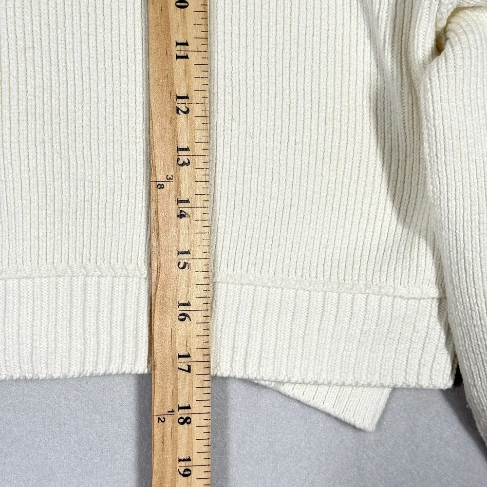 Free People Sweater Womens XS Easy Street Crop Pullover Slouchy Ribbed Cream‎